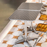铝桌子咖啡桌不锈钢小方桌，洽谈桌圆桌展会，桌奶茶店工业风可定制