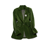 墨绿色西装外套2024春秋复古女装，气质职业高级感丝绒西服上衣