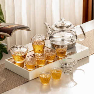 玻璃茶具套装全自动一体茶盘家用电陶炉煮茶办公室小型茶台烧水壶