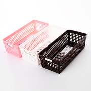 日本进口桌面收纳筐，加厚塑料长方形家用厨房，抽屉杂物置物整理篮子