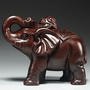 红木大象摆件一对木客厅店铺，装饰雕刻象，黑檀木家居送礼乔迁工艺品