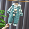 男童装婴儿4-5-6个月秋冬装，0-1-2岁女宝宝，背带裤婴幼儿棉衣套装