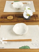 帛彩堂新中式价刺绣餐垫，家用中式长方形布艺，隔热垫防滑棉麻垫
