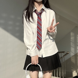 jk衬衫长袖短袖制服套装春秋，学院风内搭外套，白色上衣女衬衣开衫