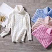 儿童高领羊绒衫男童女童套头，毛衣秋冬款加厚羊毛衫，纯色保暖打底衫