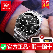 瑞士黑色水鬼男士手表，男款机械表名牌，全自动防水男式腕表十大