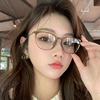 近视眼镜女超轻tr可配度数韩版网红同款咖啡茶素颜眼镜框显脸小男