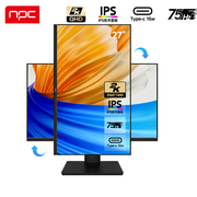 NPC 27英寸2k高清IPS电脑75hz显示器Type-c笔记本外接旋转升降屏