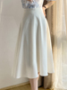 春夏季白色半身裙女垂感高腰梨型身材a字显瘦通勤气质中长款伞裙