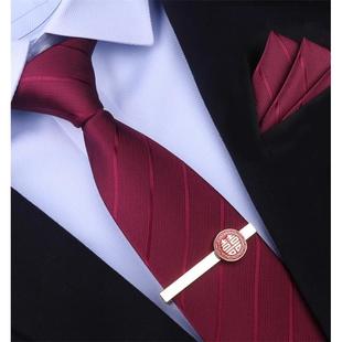 酒红色领带结婚新郎婚礼正装男士高级感拉链式手打商务衬衫免打结