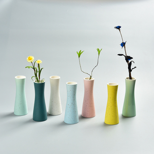 马卡龙(马卡龙)陶瓷花插创意，摆件水培简约小花瓶家居装饰品花瓶花器桌面