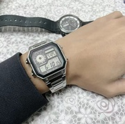 卡西欧casio学生休闲ae-1200whd多功能持久运动防水复古方块手表