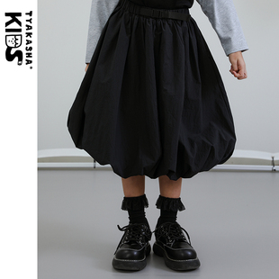 黑白系列tyakashakids塔，卡沙童装裙子，女童百搭蓬蓬裙半身裙