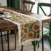 桌旗油画风欧式复古向日葵高级感电视柜餐边柜，装饰布餐桌长条桌布