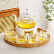 暖茶壶蜡烛加热茶具一人，煮茶炉美容院，餐厅玻璃养生花茶壶茶杯套装