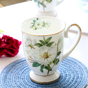 杯子陶瓷创意欧式马克杯带盖大容量骨瓷水杯早餐杯牛奶咖啡杯