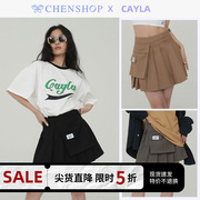cayla时尚气质美式口袋，百褶短裙小众百搭chenshop设计师品牌