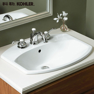 kohler科勒台上盆希玛龙修边式，台上台盆陶瓷洗手洗脸面盆k-2351t