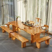 实木茶桌椅组合功夫茶几套装中式办公室茶台泡茶桌原木整板大板桌