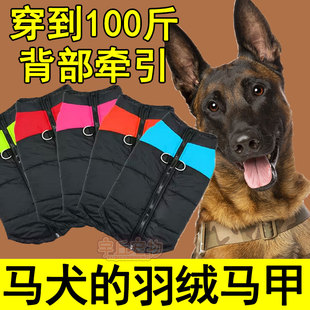 马犬狗狗专用羽绒背心幼犬冬季穿的棉衣马甲冬天保暖带牵引衣服