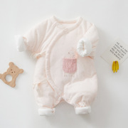 婴儿棉服新生婴儿儿衣服冬季棉袄连体加厚棉衣11月12月份出生宝宝