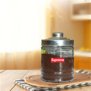 潮牌咖啡豆罐子咖啡粉密封罐玻璃一对个性创意印花食品储存罐家用