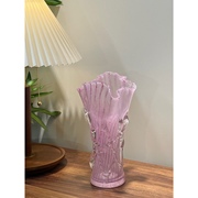 粉紫色裙摆造型花瓶 手作花器 客厅卧室橱柜精美摆件 家居好物