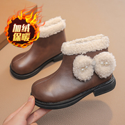 儿童雪地靴1-2-3岁女童可爱毛毛棉鞋男宝宝加绒保暖防滑短靴冬鞋4