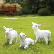 仿真小羊摆件树脂工艺品，生肖羊花园庭院客厅，装饰景观动物雕塑