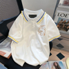 中大童短袖2023夏季甜美韩系上衣女童洋气百搭白色Polo领体恤
