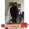 jmwomen中长款黑色可拆卸领棉服外套女冬季韩系小个子显瘦上衣