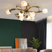 美式吸顶灯法式田园复古客厅灯，现代简约创意花朵，花草卧室餐厅灯具
