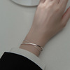 s925纯银手链女双层线条手环，简约时尚气质ins冷淡风手镯小众设计