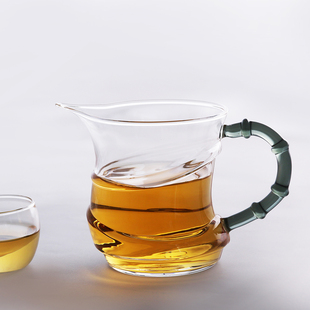一屋窑雅竹公道杯玻璃，耐热分茶器大茶海功夫，茶具真品
