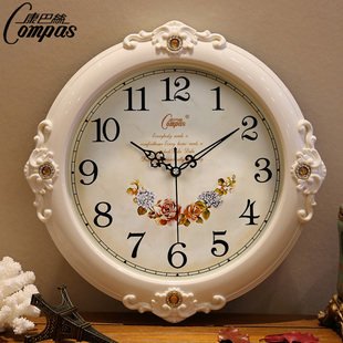 康巴丝欧式钟表挂钟客厅时尚，创意静音大挂表现代时钟大石英钟表