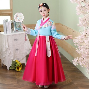 朝鲜服装儿童传统韩服朝鲜服族女童舞蹈少数民族幼儿园朝鲜族演出