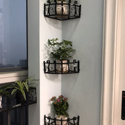 壁挂花架铁艺阳台装饰墙角置w物架绿萝植物客厅卧室转角三角花盆