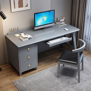 实木书桌书柜组合一体电脑桌简约家用办公桌书房写字桌卧室学习桌