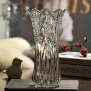 欧式水晶玻璃花瓶厚重家居，摆饰鲜花富贵竹插花瓶，花器客厅装饰