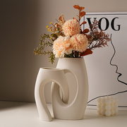 贝汉美创意陶瓷花瓶，轻奢摆件高级感客厅餐桌干花侘寂风艺术装饰品
