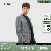 ferre费雷男装休闲格子潮流西服男秋冬纯羊毛外套821d371007