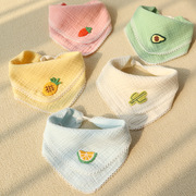 夏季新生宝宝纱布口水巾母婴儿，用品三角巾围兜幼，儿童围嘴吃饭外贸