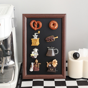 ins咖啡冰箱贴磁贴个性，创意展示板磁吸小黑板，留言板家居装饰摆件