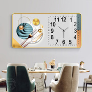 现代简约餐厅装饰画带时钟表，轻奢饭厅餐桌，厨房挂画客厅沙发墙壁画