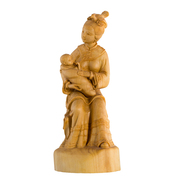 木雕品家居创意k饰品摆件手工精修木制雕刻工艺女母爱雕像