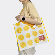 高品质元气橙子防水覆膜，大容量环保袋单可单肩手提袋编织袋购物袋