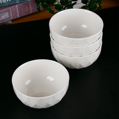 欧式简约陶瓷纯白宫廷浮雕汤碗