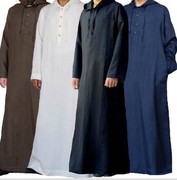 阿拉伯风格简约长款男士连帽衬衫长袍 muslin long robe