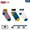 Levis李维斯儿童童袜子23宝宝袜男童女童中大童3双多色短袜
