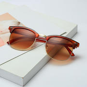 英国CherryKoko时尚彩膜反光复古米钉半框墨镜潮经典太阳镜眼镜